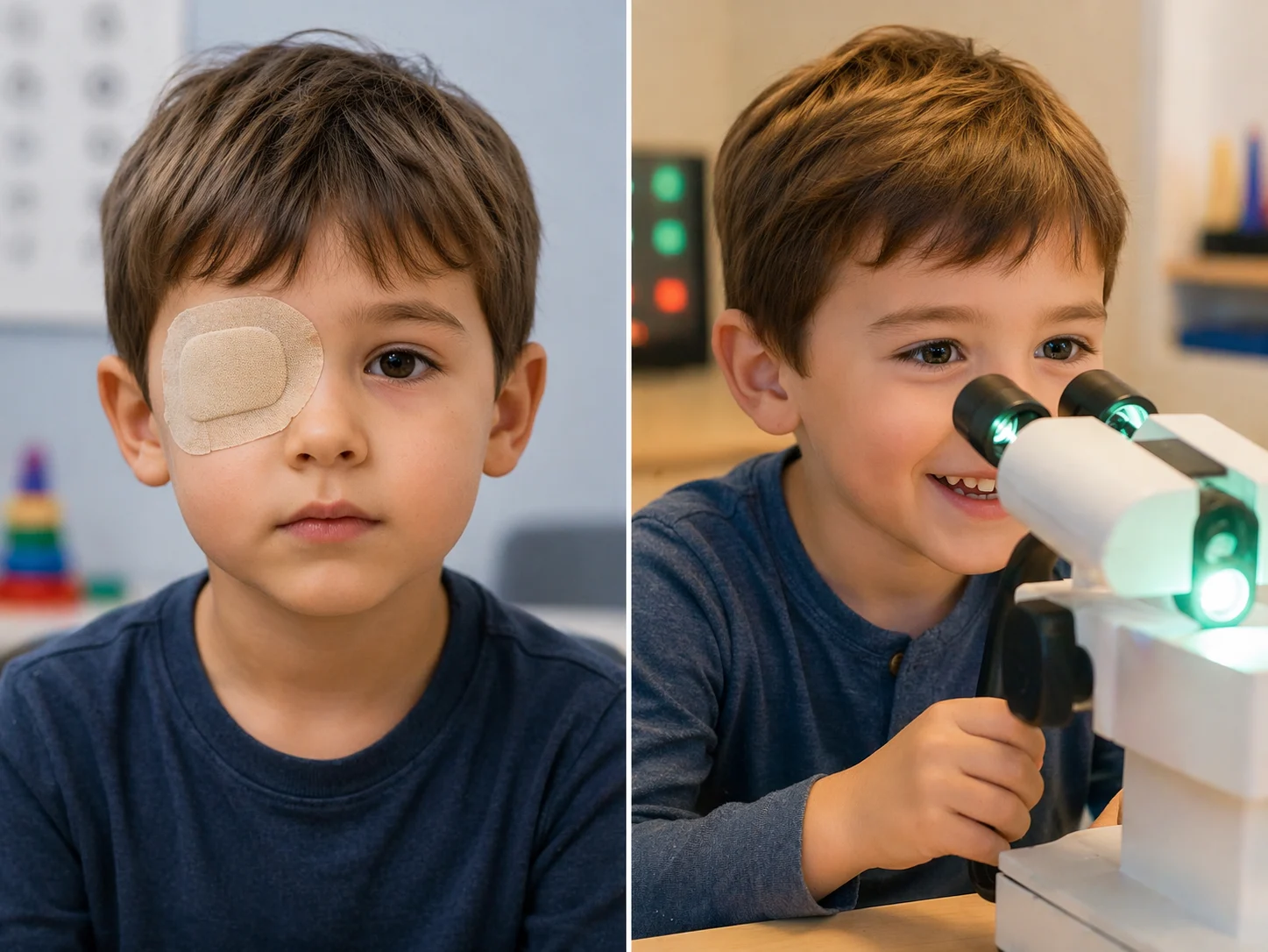 Comparison of eye patching versus vision therapy for lazy eye amblyopia treatment