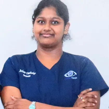 Optometrist Archana Umashankar at Caring Vision Therapy
