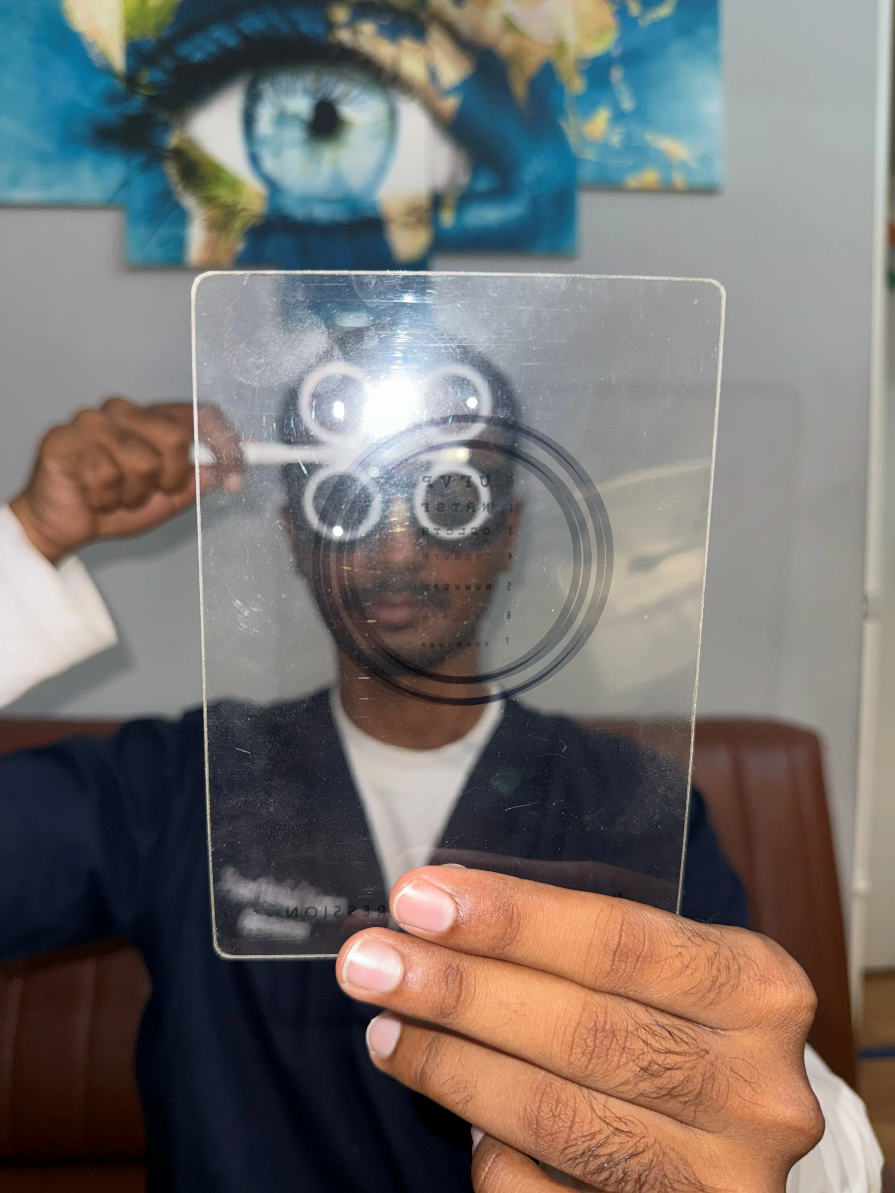 Caring Vision Therapy Ashok Nagar Chennai - Patient performing lens flipper accommodative exercise