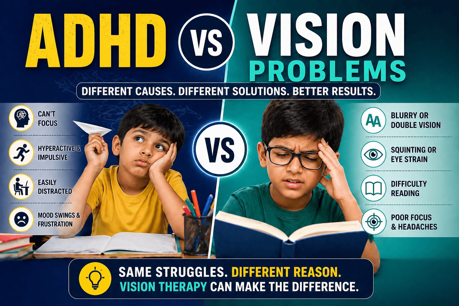 ADHD vs Vision Problems: How to Tell the Difference in Your Child