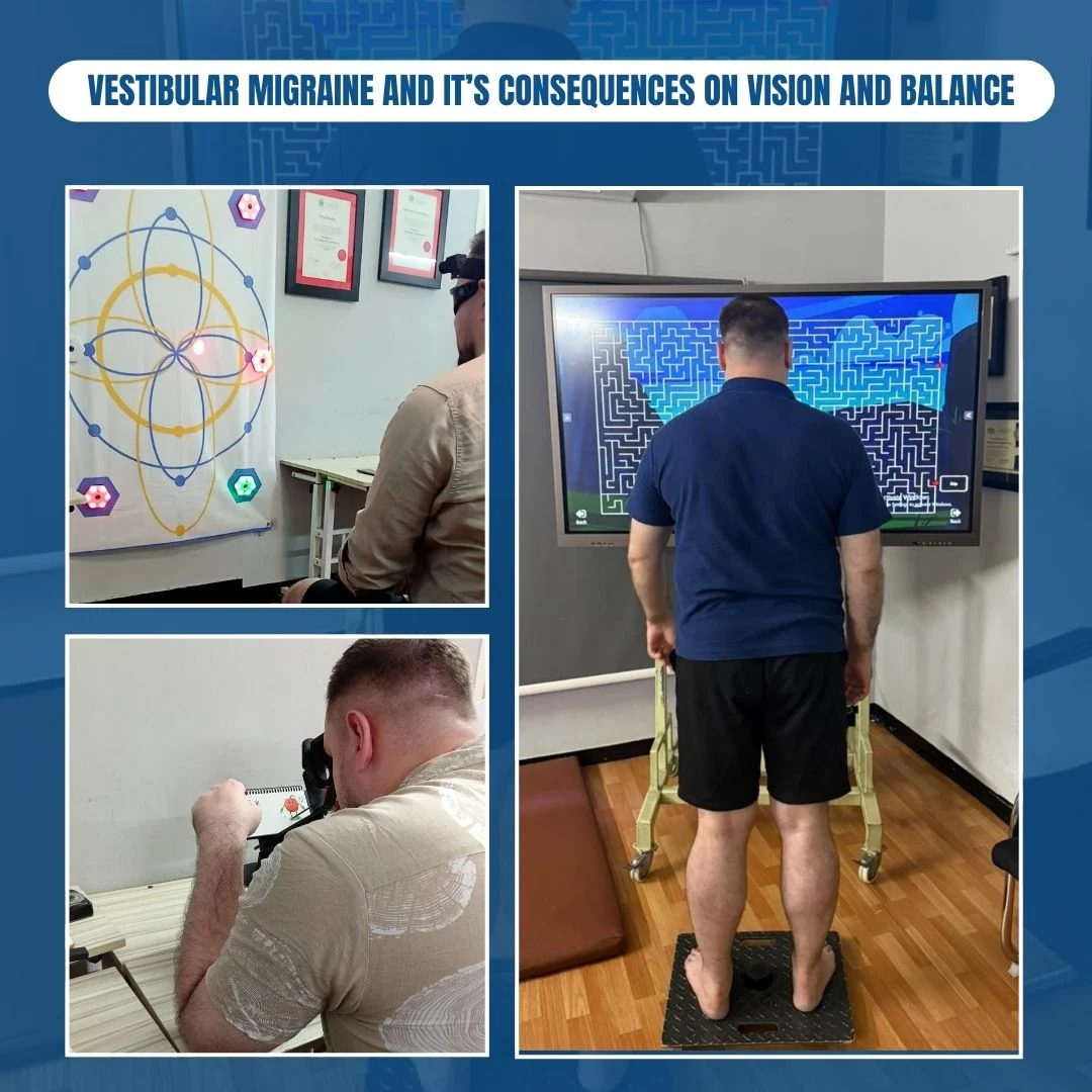 Vestibular therapy – balance and visual tracking exercises