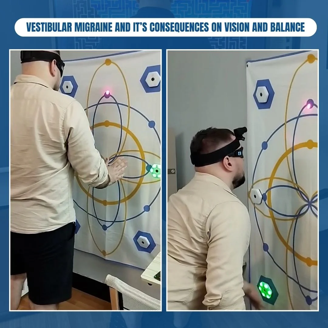Vestibular therapy – VR headset and interactive visual tracking board